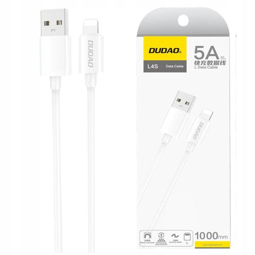 Cablu de date si incarcare Dudao L4SL USB la Lightning 2A, 1m (Alb)