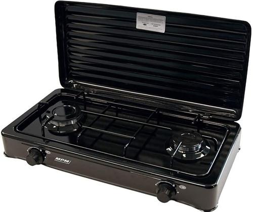 Plita de exterior MPM SMILE-KN-02/1KB, 2 Arzatoare (Negru)
