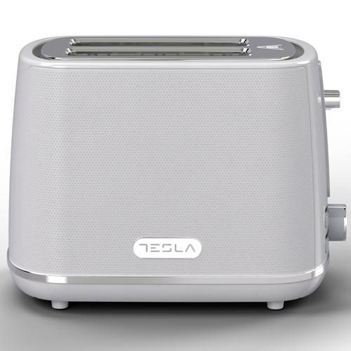 Prajitor de paine Tesla TS400GX, 930 W, 2 felii, Functie Dezghetare, Functie Reincalzire (Alb/Gri)