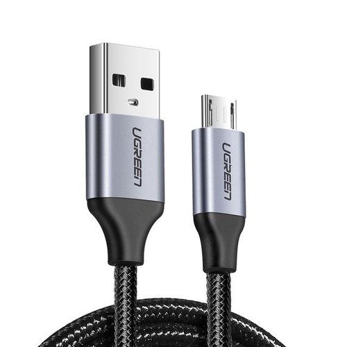 Cablu de date UGREEN Quick Charge 3.0, USB - microUSB, 2.4A, 1.5m, Negru