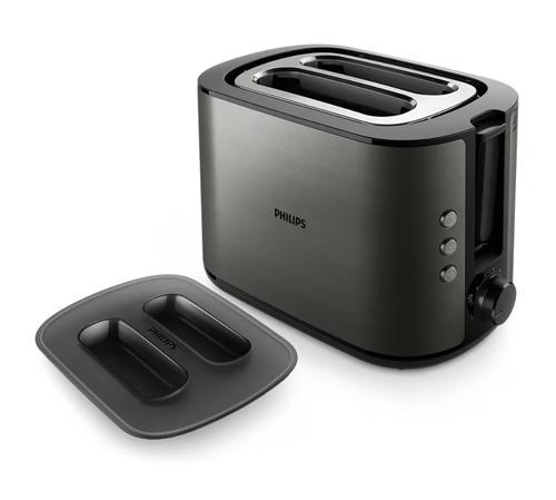 Prajitor de paine Philips Metal, Viva Collection HD2651/80, 950 W, 2 felii, 8 trepte de prajire (Titan)