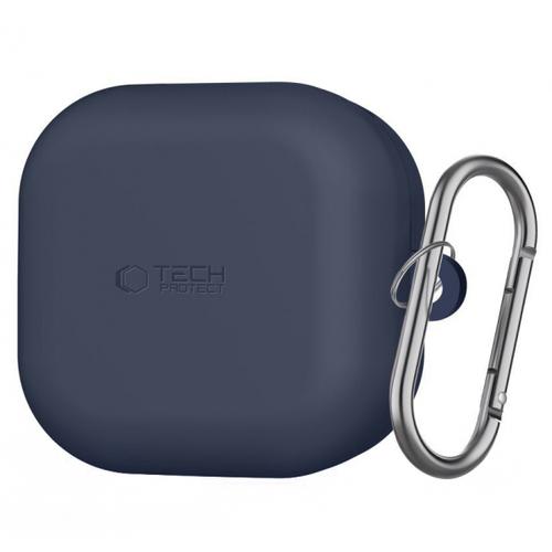 Husa Tech-Protect Silicone Hook pentru Samsung Galaxy Buds4 / Buds4 Pro, Bleumarin