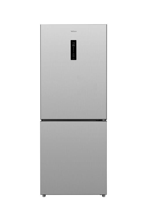 Combina frigorifica Tesla RC4201FTXE, 417L, Clasa E, Nofrost, Display electronic, Lumina LED, Usi reversibile, H 185 cm (Inox)