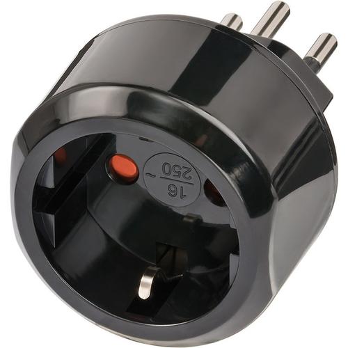 Adaptor priza Brennenstuhl 1508642, 10 A, 250V, EU-Elvetia (Negru)