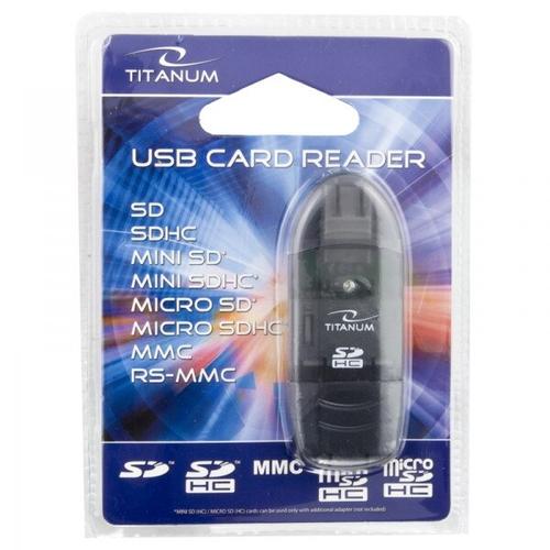 Card reader Esperanza Titanum TA101K, SDHC / MiniSDHC / MicroSDHC / RS / MM, Negru