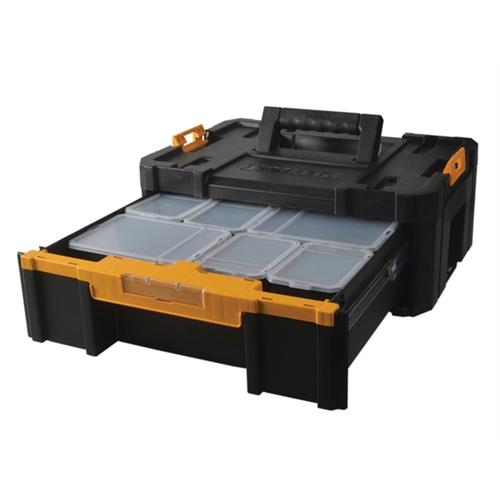 Cutie organizare DeWALT TSTAK III DWST1-70705, Sertar adanc dotata cu 6 cutiute cu capac, 9.5 L (Negru)