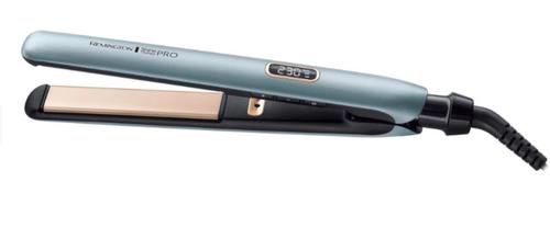 Placa de indreptat parul Remington Shine Therapy PRO S9300, Invelis ceramic cu ulei de Argan, 230 C (Albastru/Auriu)