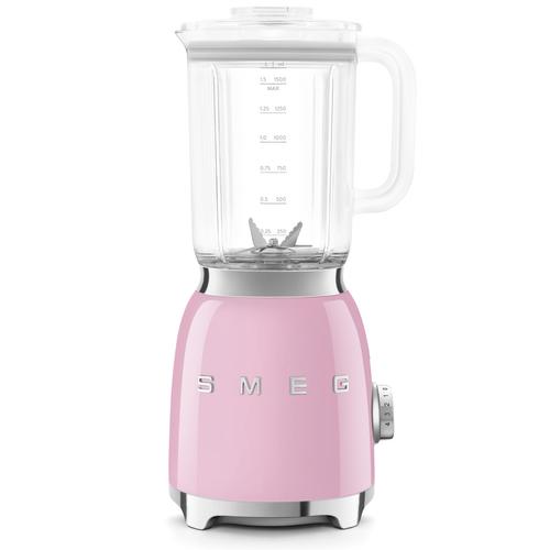 Blender de masa retro Smeg BLF03PKEU, 800 W, 4 programe, Pulse, Auto-curatare, 18000 rpm (Roz)