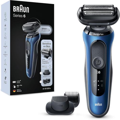 Aparat de ras BRAUN Shaver 61-B1500s, acumulator, autonomie 50 min (Albastru)