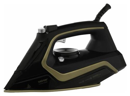 Fier de calcat Zelmer ZIR2620 GoldenGlide, 2600 W, Talpa Ceramica GoldenGlide, Sistem triplu anticalcar, Rezervor 0.28 l (Negru)