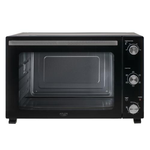 Cuptor electric Adler AD 6028, 60 l, Temperatura 90-230 C, 2000 W, Rotisor, Grill, Cronometru (Negru)