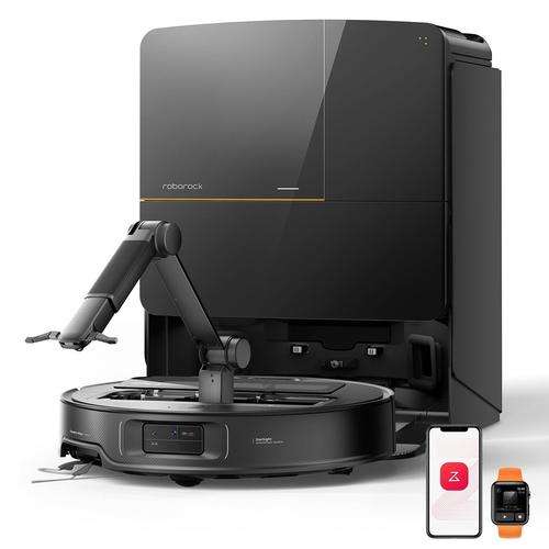 Aspirator robot Roborock Saros Z70, Autonomie 180 minute, Brat mecanic OmniGrip, Personalizare cu AI, 6400mAh, Rezervor 69 ml, Recipient praf 180 ml, Navigare D-ToF Lidar, 22000 Pa, 215 mp (Negru)