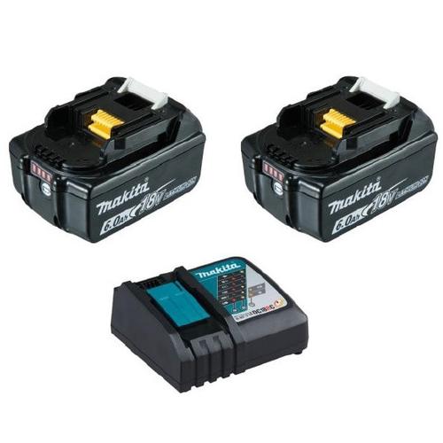 Set 2 acumulatori si incarcator rapid Makita 199480-6, 18 V, 6 Ah, 230 V