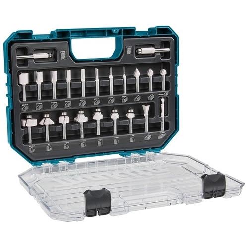 Set 22 piese frezare, Makita, tija de 8 mm, Otel, Multicolor
