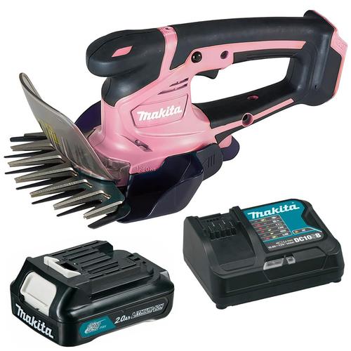 Trimmer electric 2 in 1 Makita UM600DSAP, roz, 12V, 1x2Ah, latime taiere 160mm, inaltime taiere reglabila 15/20/25mm