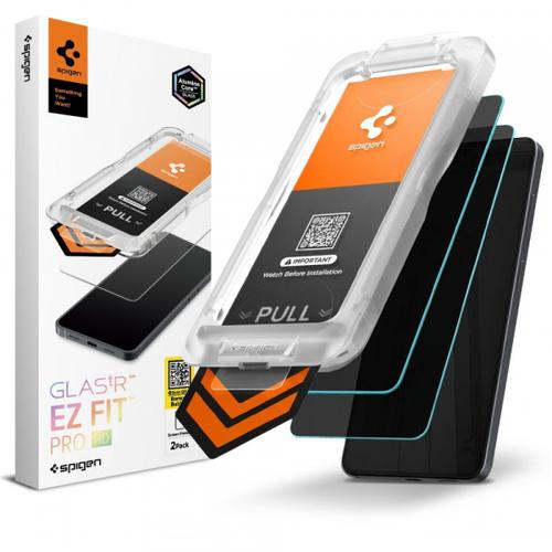 Folie de protectie Ecran Privacy Spigen GlastR EZ FIT Pro HD AGL11085 pentru Samsung Galaxy S26 Plus S947, Sticla Securizata, Full Glue, Set 2 bucati