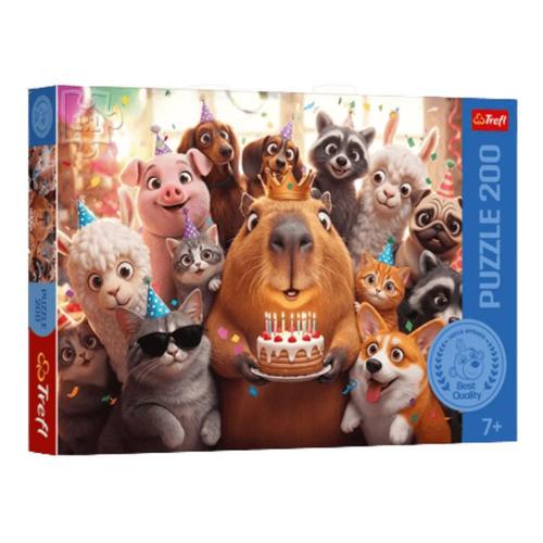 Puzzle Trefl Capibara si tort de ziua de nastere, 200 de piese