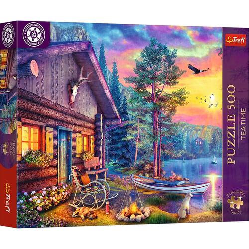 Puzzle Trefl Premium Plus Tea time cabana la apus de seara, 500 de piese