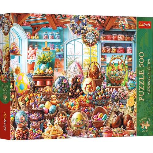 Puzzle Trefl Premium Plus Spring Bloom Magazin de dulciuri de Paste, 500 de piese