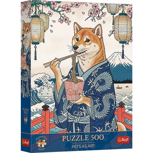Puzzle Trefl Premium Plus Pets As Art Meditatia cu paste a lui Shiba, 500 de piese