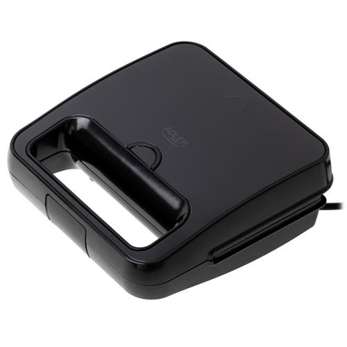 Sandwich maker Adler AD 3079, 1200 W, Placi antiaderente, Forma de carapace (Negru)