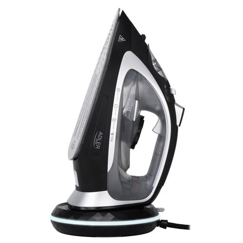 Fier de calcat Adler AD 5043, 2800 W, Rezervor 0.3 l, Abur continuu 30 g/min, Jet de abur 42 g/min (Negru/Argintiu)