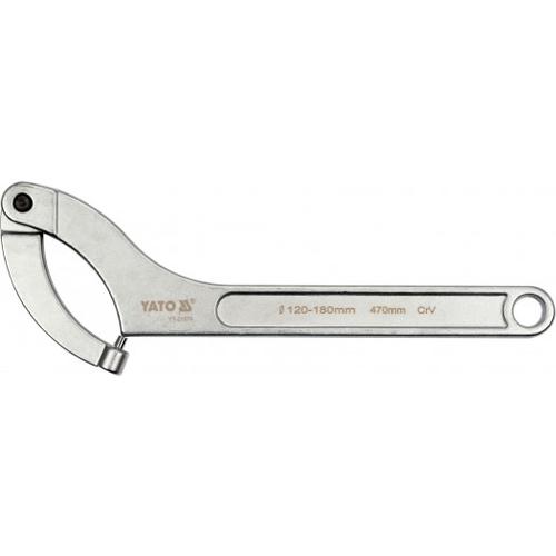 Cheie universala carlig cu stift Yato YT-01679, deschidere 120-180 mm, lungime 470 mm