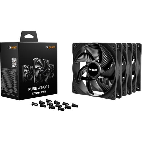 Set 3 Ventilatoare be quiet! Pure Wings Black 120mm PWM Three Fan Pack