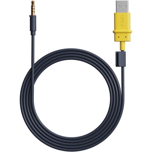 Cablu audio Logitech Zone Learn, 3.5mm la USB-A, 1.31m (Albastru)