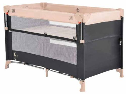 Patut de copii Moni Next Level, 125 x 65 x 74 cm, 0-15kg, Bej