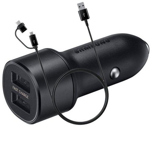 Incarcator auto Samsung EP-L1100WBEGEU, 2 x USB, 15W, cablu USB Type-C 1.5m (Negru)