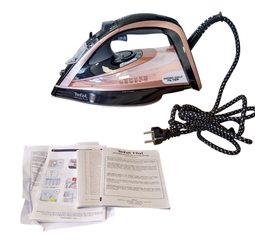 Fier de calcat Tefal Ultimate Pure FV9845, 3100 W, 260 g/min (Negru/Auriu)