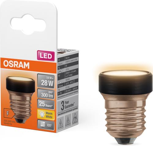 Bec LED OSRAM decorativ, E27, 3.5W (28W), 300 lm, lumina calda (2700K), clasa energetica F