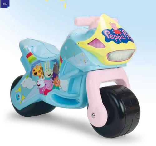 Motocicleta pentru copii tip ride-on Injusa  Peppa Pig, fara pedale, stabil si usor de utilizat, 18-36 luni