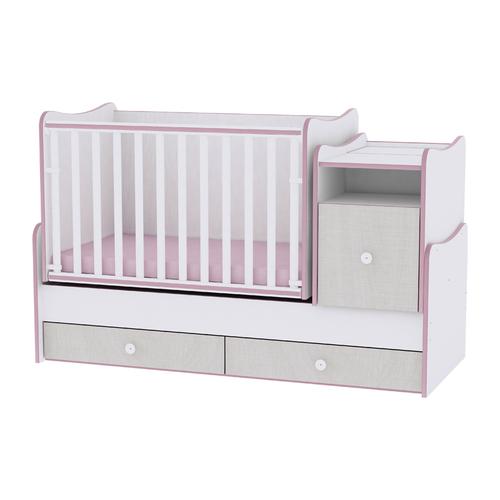Mobilier Trend Plus New White & Pink Crossline, patut/birou/comoda, lemn