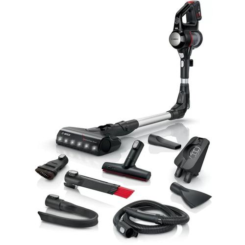 Aspirator cu acumulatori Unlimited 7 Pro Animal Bosch BCS711PET, Fara fir, Functie Quick Stand, Motor Turbo Spin (Negru/Rosu)