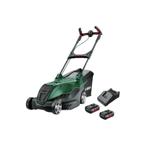 Masina de tuns gazon/iarba electrica Bosch AdvancedRotak 36V-40-650, 40 cm latime de taiere, 25-80 mm inaltime de taiere, 50l, 2x4Ah