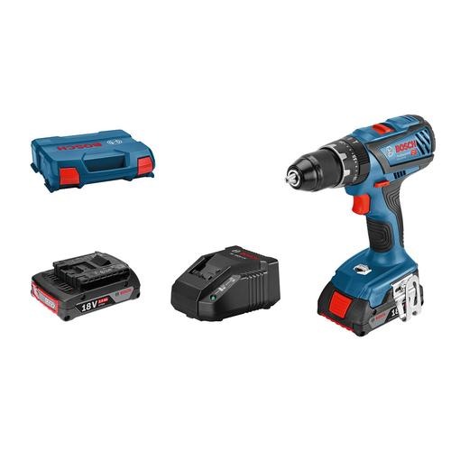 Masina de gaurit cu percutie Bosch GSB 18V-28, 2 acumulatori, incarcator si cutie transport