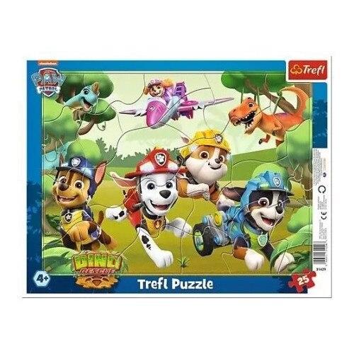 Puzzle in rama Trefl din 25 piese - Trucuri uimitoare pentru caini