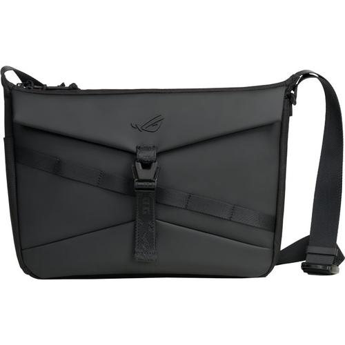 Geanta messenger ASUS pentru laptop, din poliester, captusita, cu curea reglabila, ROG Archer Messenger 14, max. 14 inch (Negru)