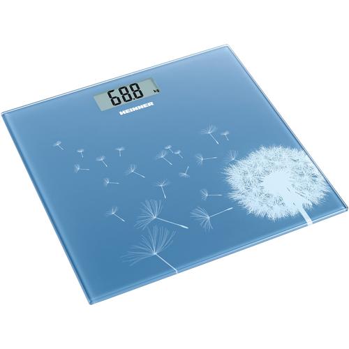 Cantar de baie Heinner HBS-BL150, sticla securizata 5mm, 150kg, display lcd, gradare: 100g, pornire/oprire automata, baterii: 1 x cr2032 (inclusa), design compact ultra slim (Albastru)