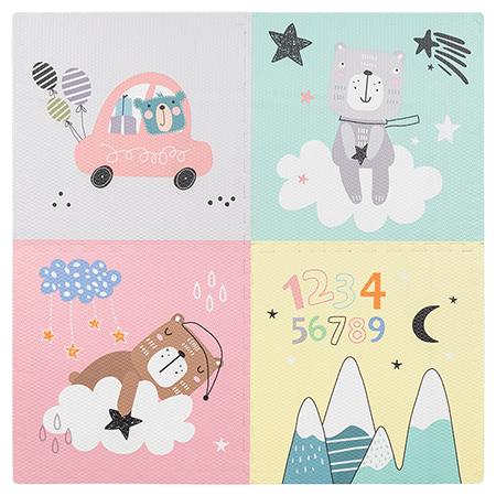 Covoras educativ puzzle Rebel RBY-2252-4, 120 x 120 cm, Ursuleti, Multicolor