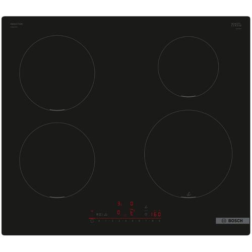 Plita incorporabila Bosch PUE611HC1E, Inductie, 4 zone de gatit, PerfectFry Plus, Home Connect, Power Boost , 60cm, Negru