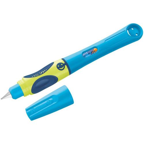 Stilou Pelikan Griffix pentru dreptaci, culoare Neon Fresh Blue, 1 patron, blister