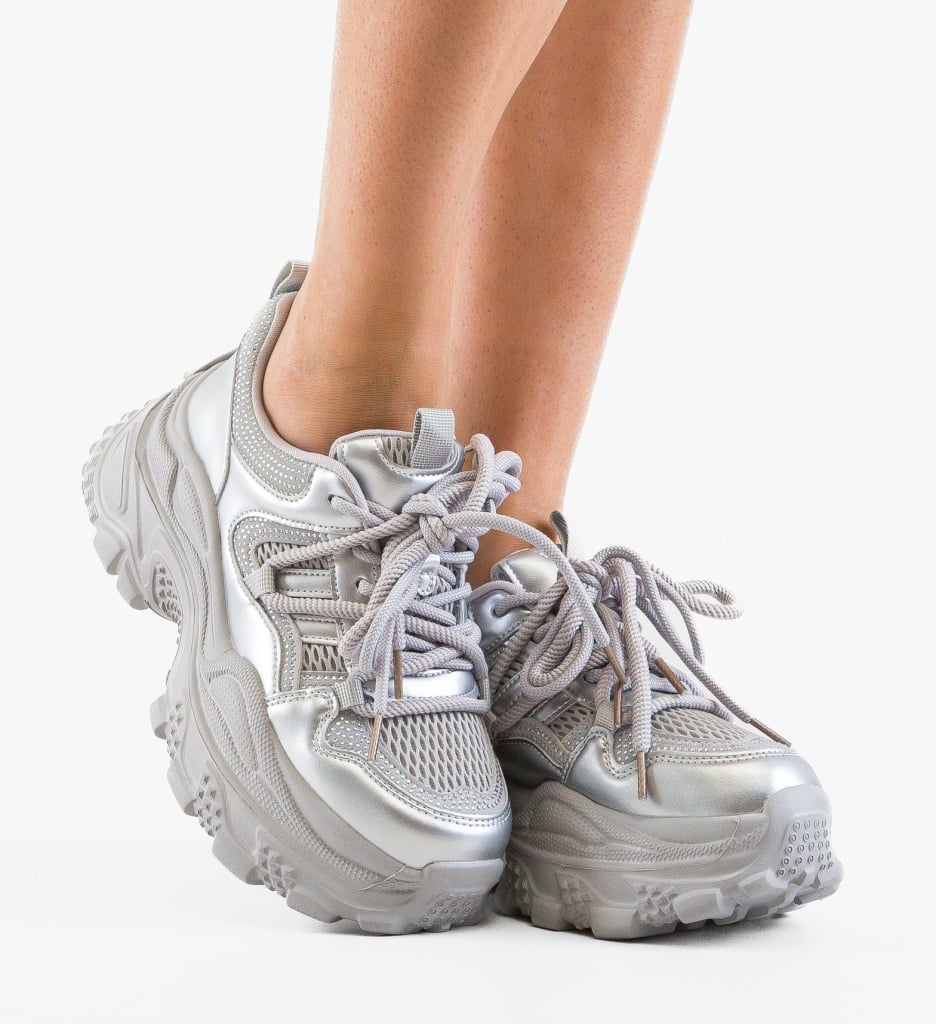 Sneakers dama Yera Argintii