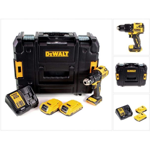 Masina de gaurit cu percutie DeWalt DCD709D2T, 18V XR 2 x 2Ah, valiza TSTAK