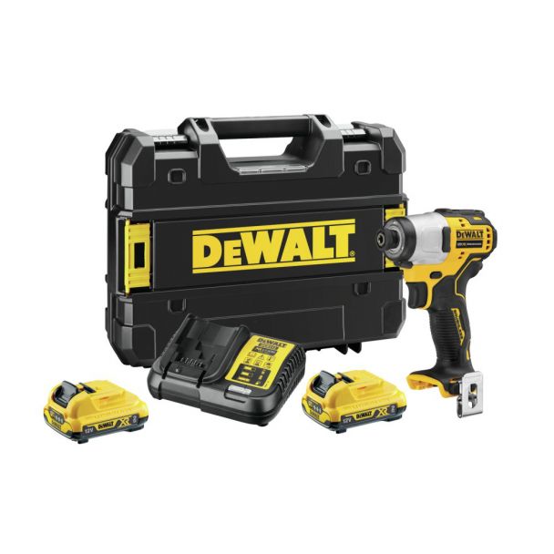 Masina insurubat cu impact sub compacta DeWalt DCF801D2, 1/4"", Li-Ion 12V, 2 x 2Ah