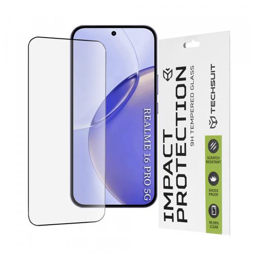Folie de protectie Ecran Techsuit pentru Realme 16 Pro, Sticla Securizata, Full Glue, 111D, Neagra