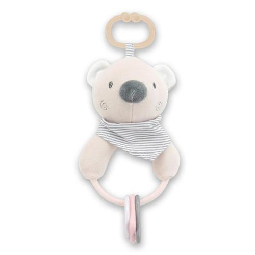 Jucarie de plus Lorelli Ursulet beige, 20 cm, cu forme geometrice zornaitoare, 0 luni+