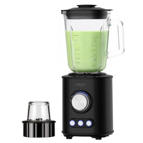 Blender de masa Camry CR 4088, 1800 W, 2 viteze, 3 programe, Pahar de sticla 1.5 l, Functie zdrobire gheata (Negru)